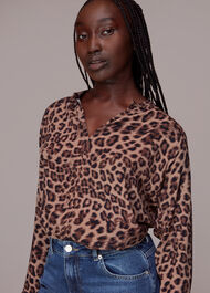 Meara Jungle Cheetah Blouse