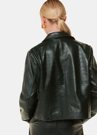Delia Croc Leather Jacket