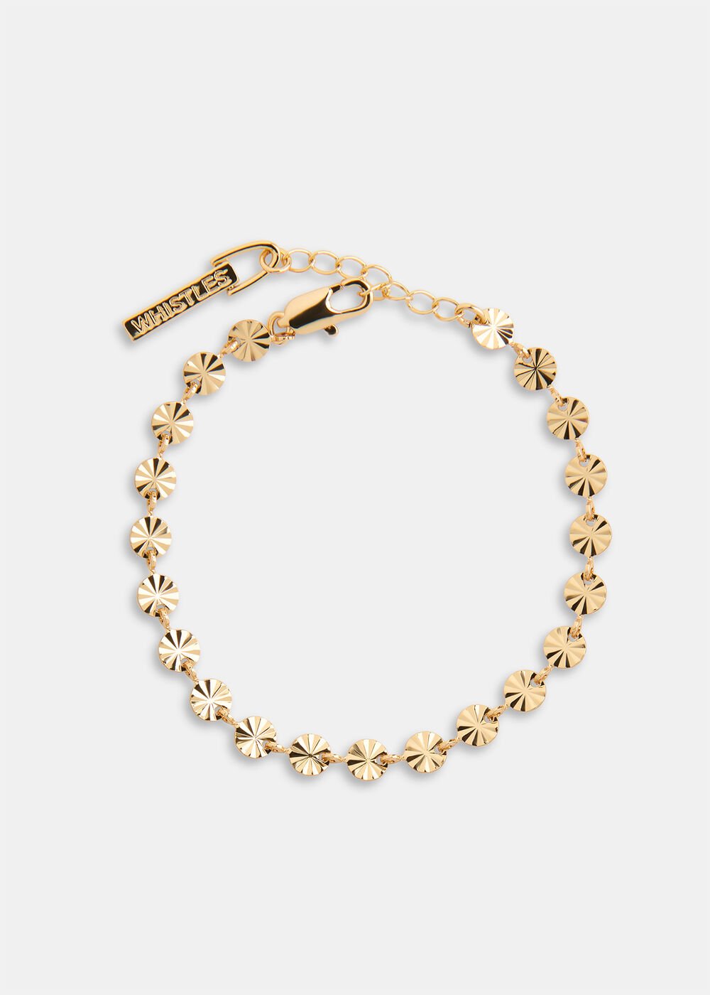 Textured Circle Chain Bracelet