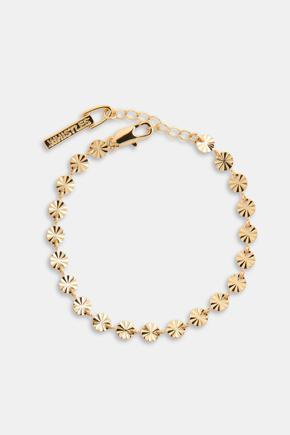 Textured Circle Chain Bracelet