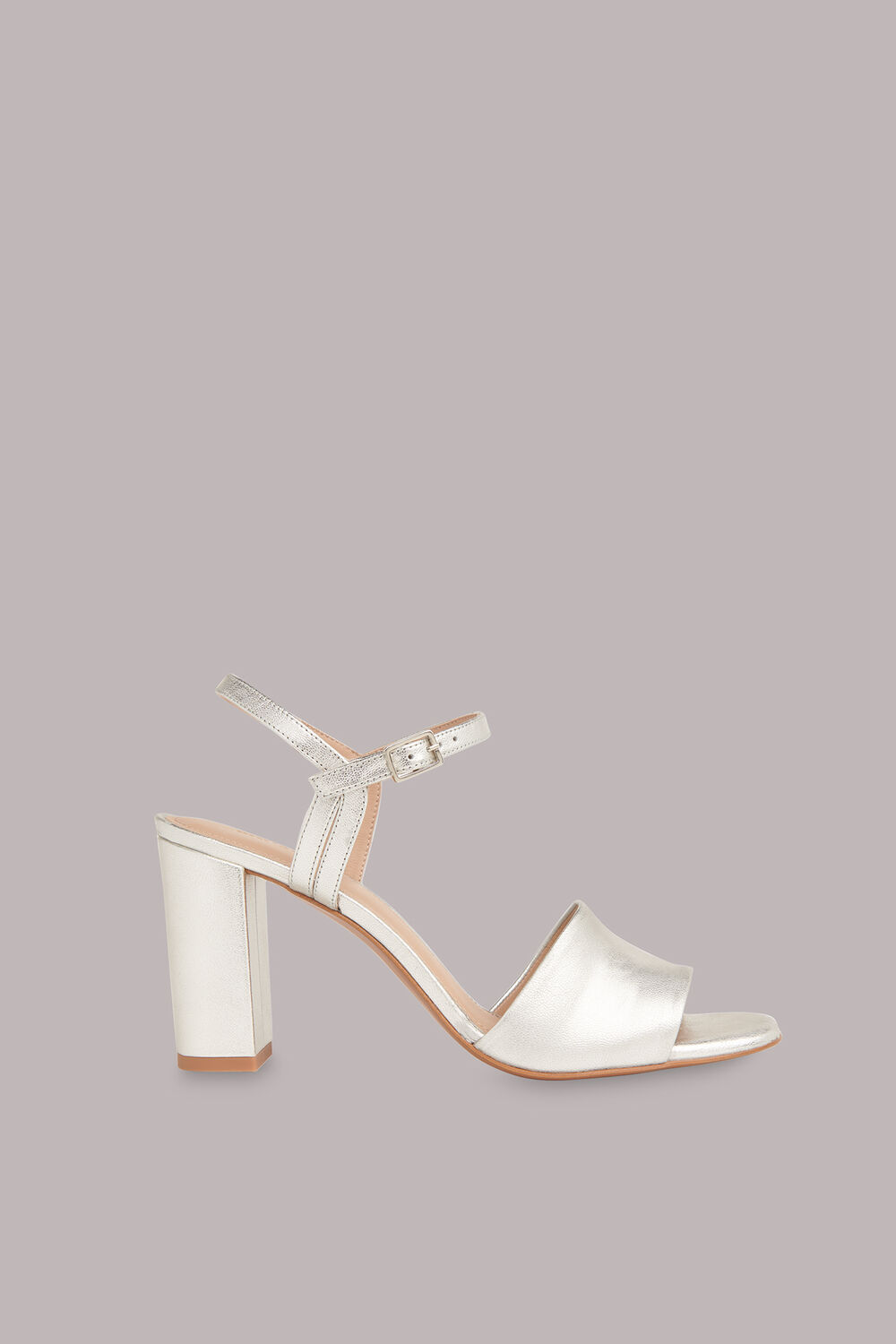 Silver Lilley High Block Heel Sandal