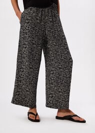 Woven Grid Crop Trouser