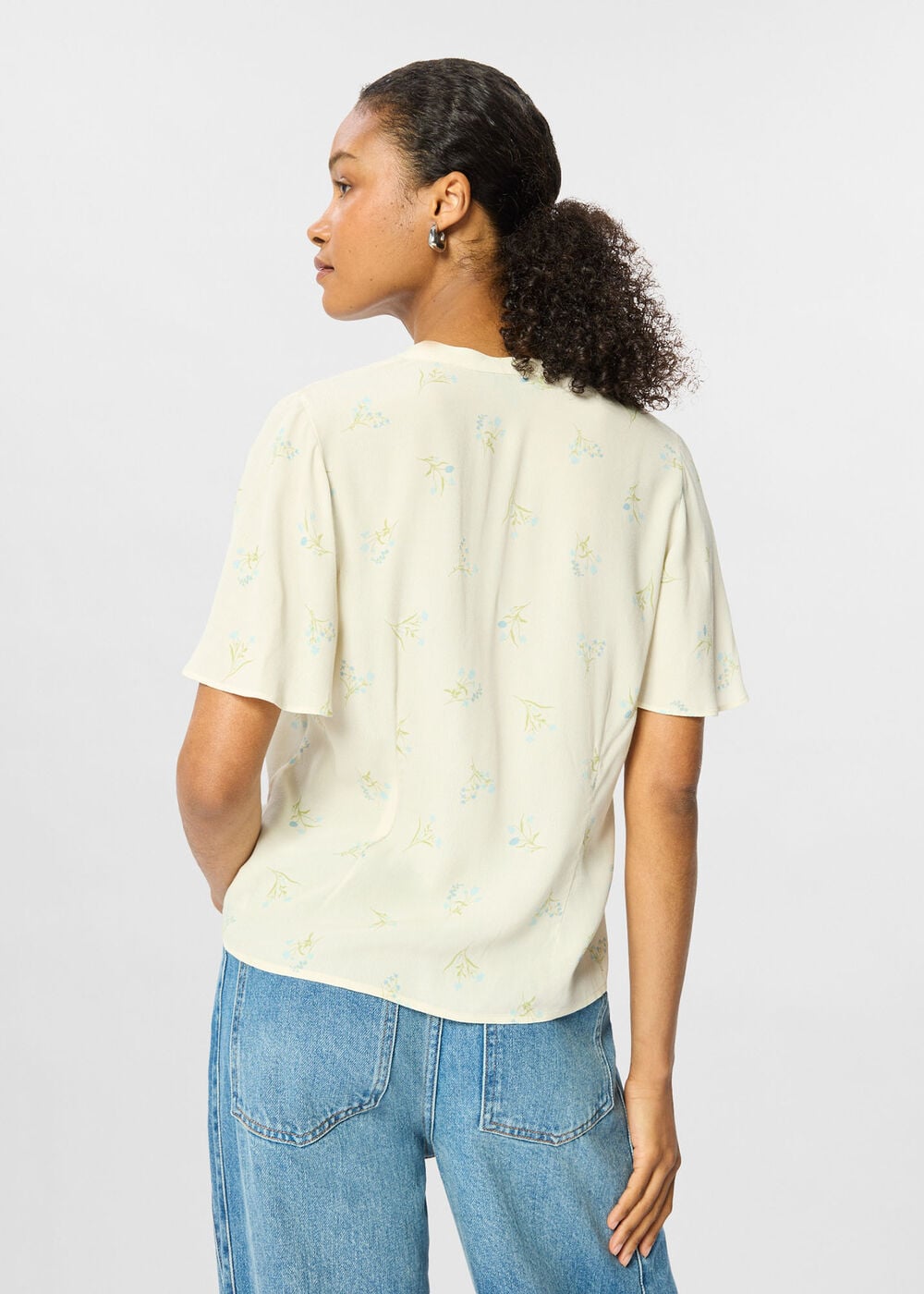 Floral Button Front Shirt