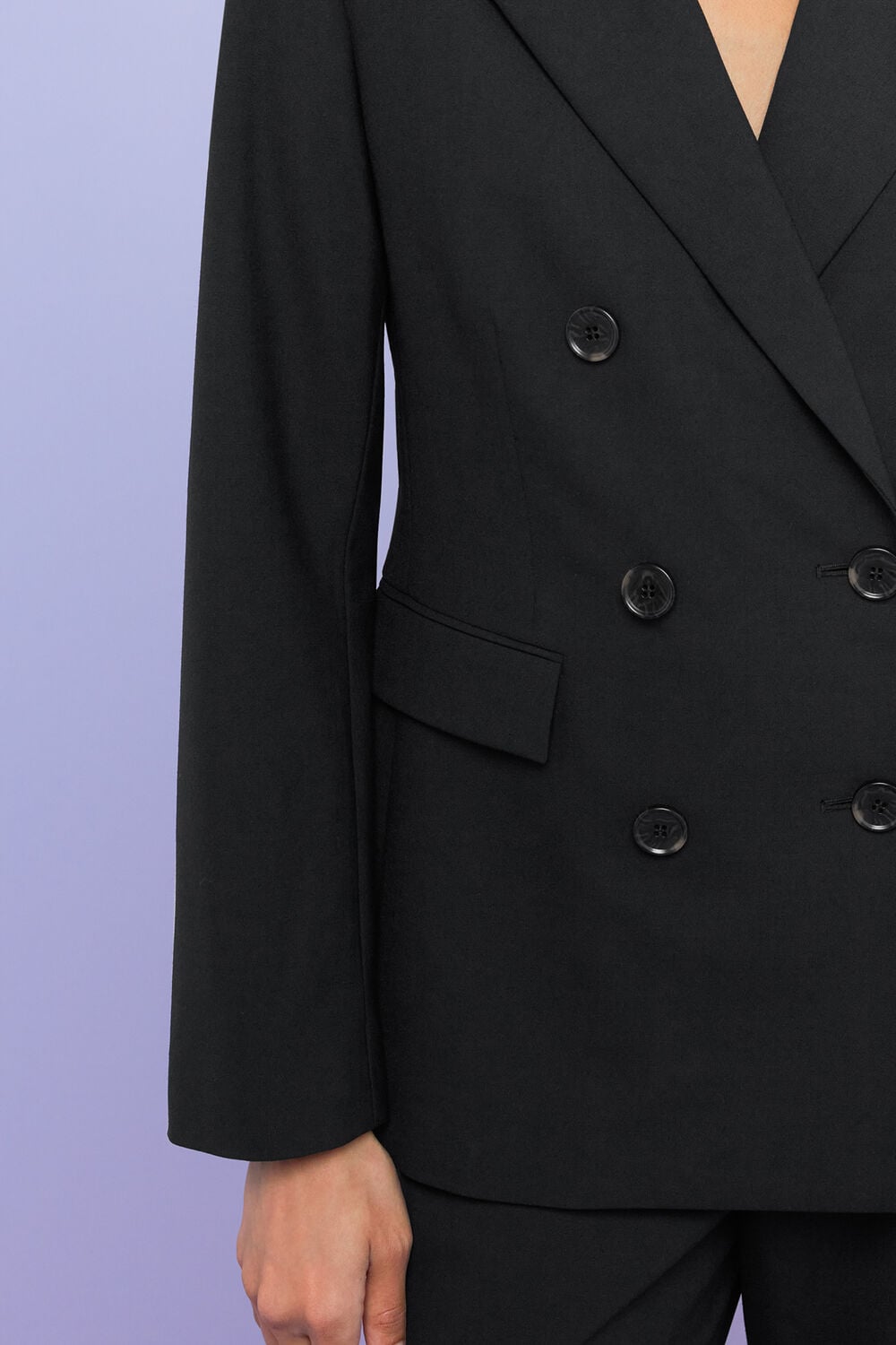 Black Sian Wool Blend Blazer