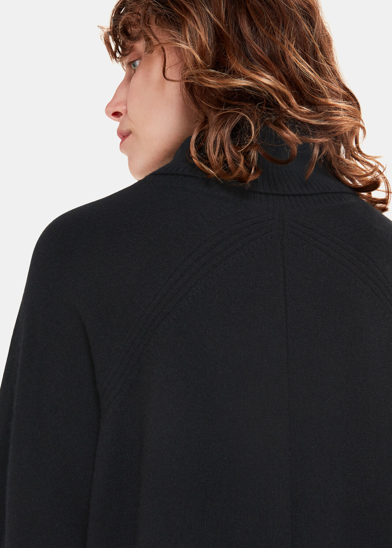 Black Cashmere Roll Neck Jumper WHISTLES