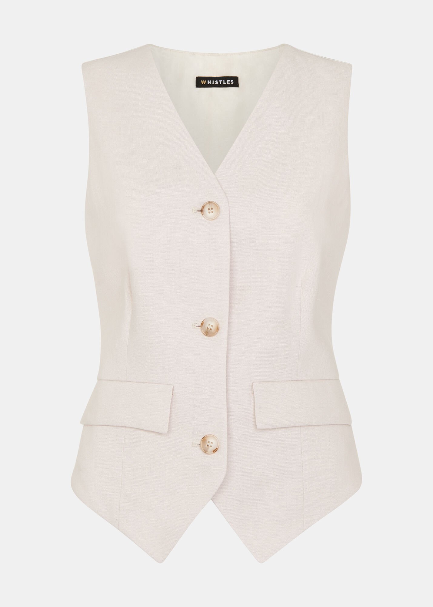 Neutral Bina Linen Waistcoat