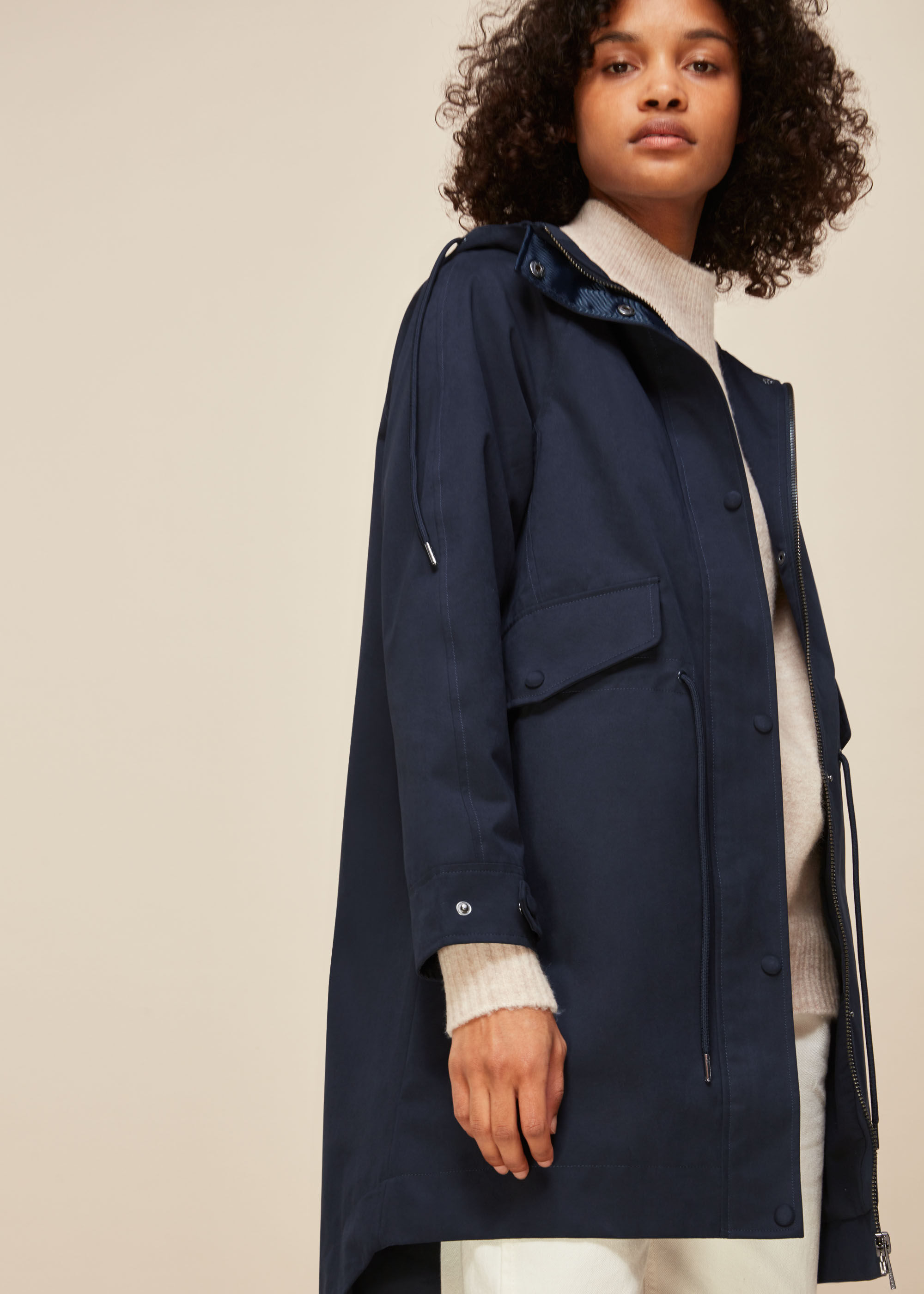 Navy Sarah Showerproof Parka