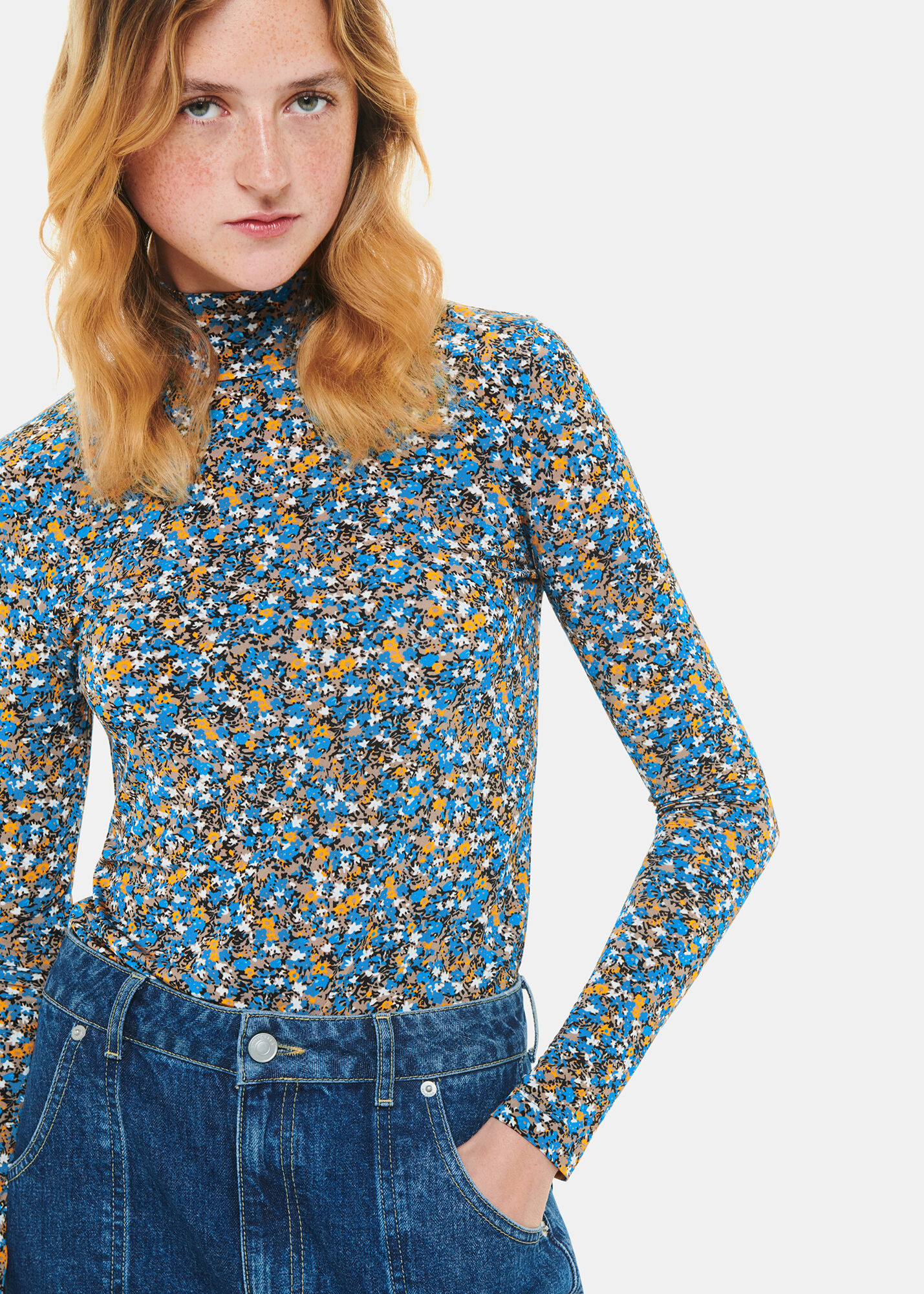 Floral high neck top 2025