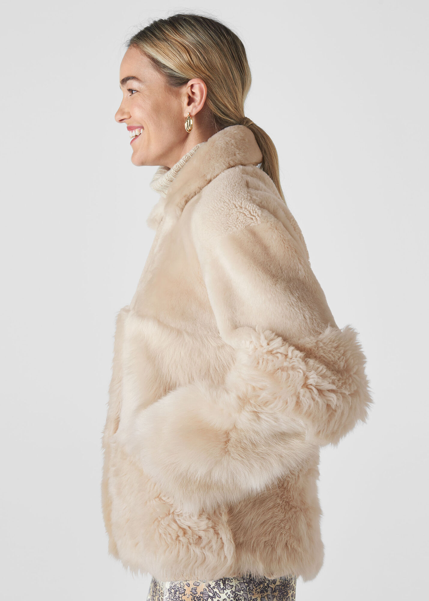 Ivory/Multi Hema Shearling Coat WHISTLES