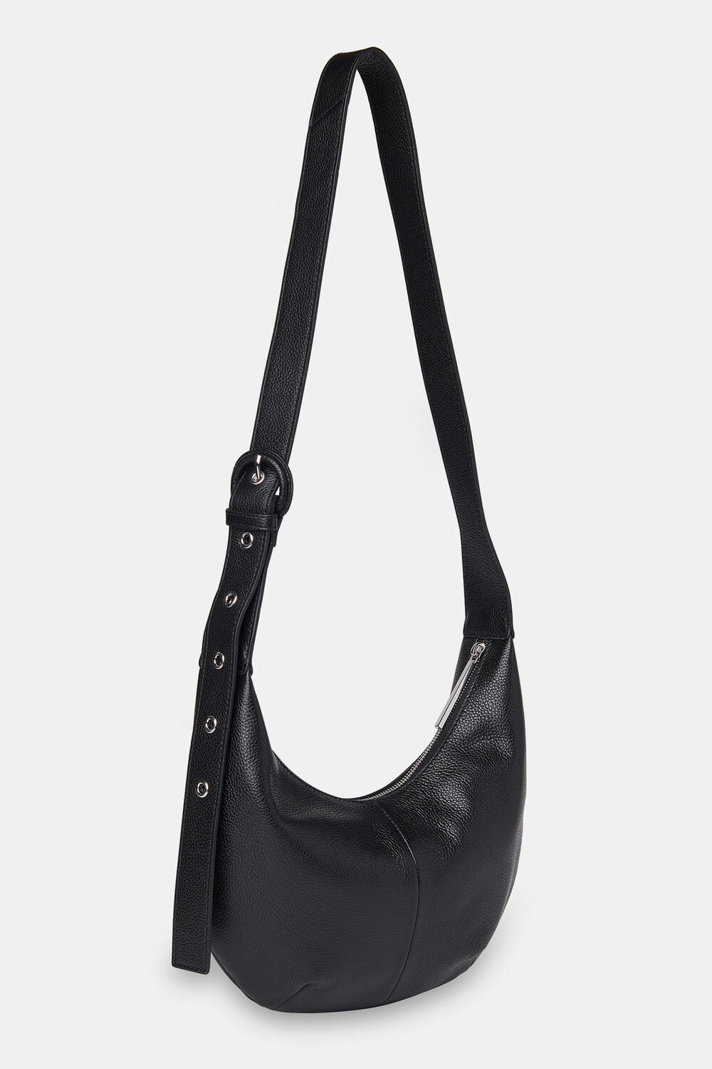 Black Small Sia Curved Crossbody Bag