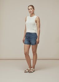 Chevron Pointelle Knit Ivory