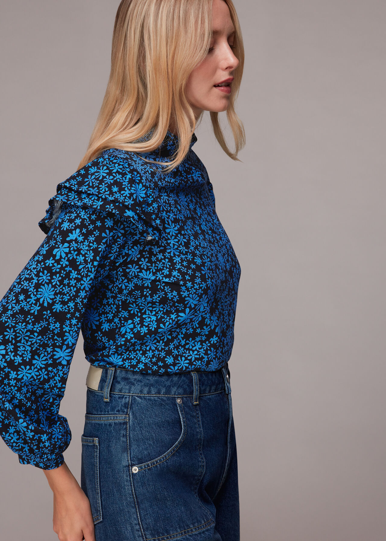Boho Frill Shoulder Jersey Top