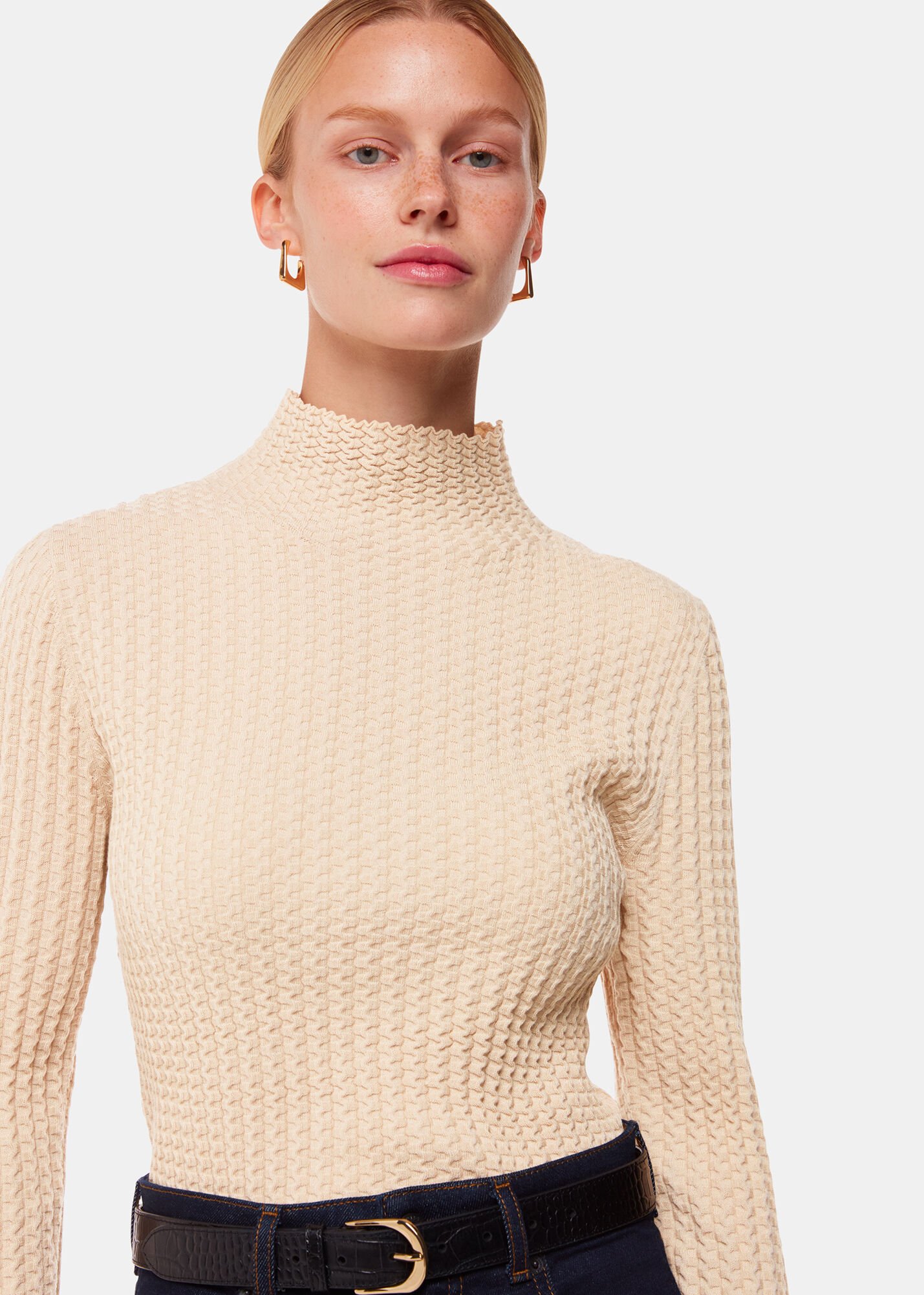 登場! whistles-textured-detail-high- トップス