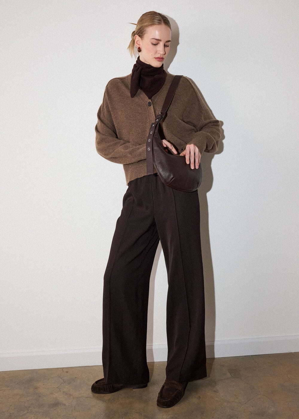 Neutral Cashmere Button Cardigan