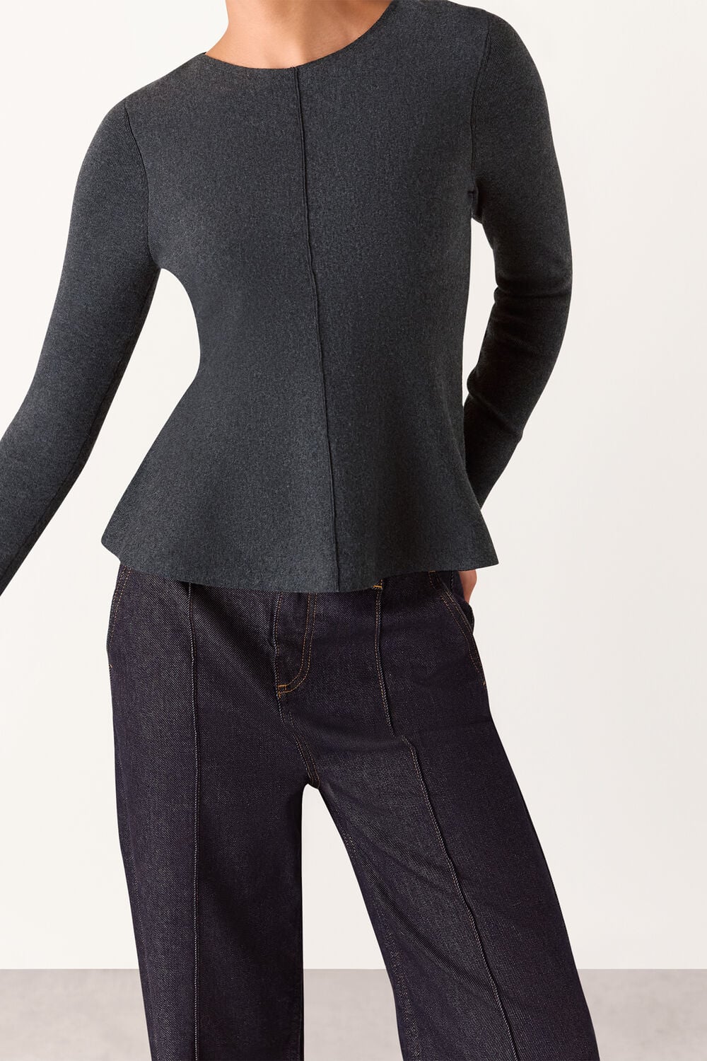 Peplum Detail Knit