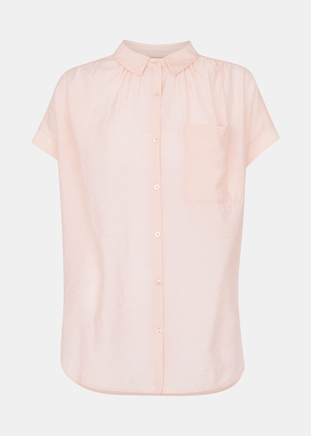 Nicola Button Through Shirt Pale Pink