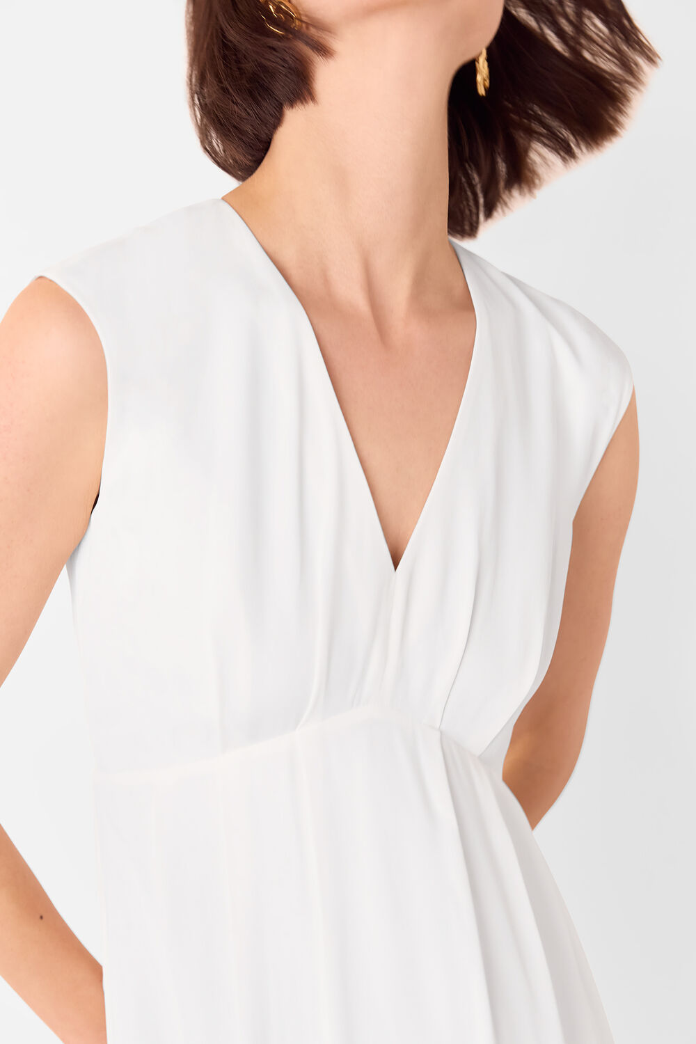 Crepe Sleeveless Midi Dress