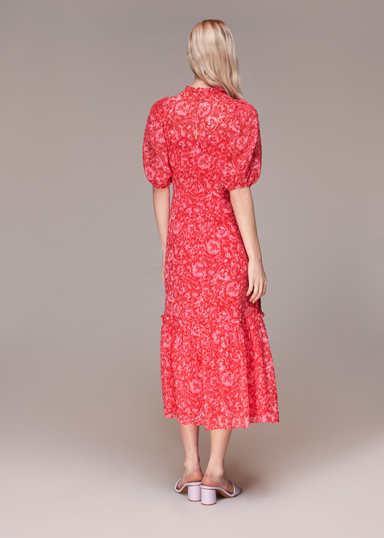 Clouded Floral Midi Dress