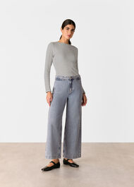 Stripe Detail High Neck Top