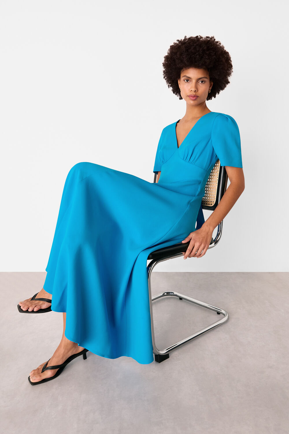 Panel Detail V-Neck Maxi Dress