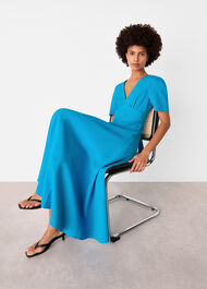 Panel Detail V-Neck Maxi Dress