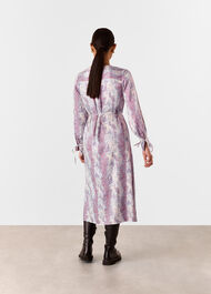 Petite Mottled Snake Print Midi Dress