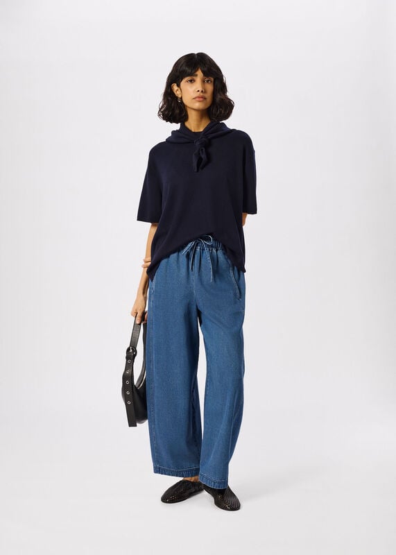 Casual Denim Barrel Trouser