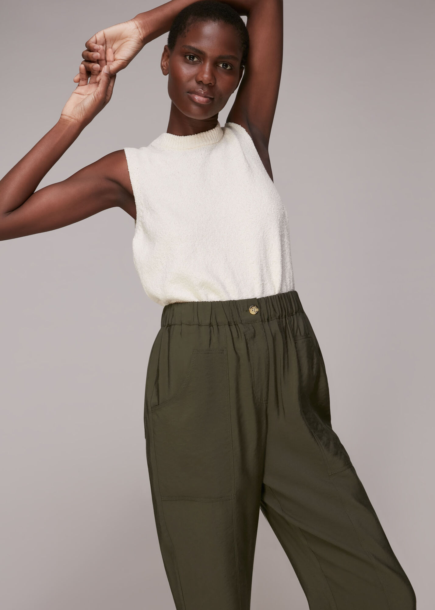 Khaki Easy Casual Trouser WHISTLES
