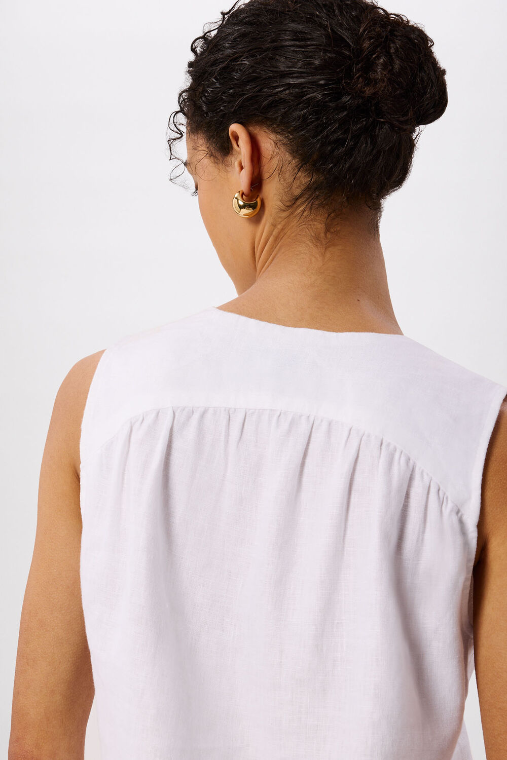 White Laura Linen Tank