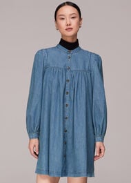Chambray Denim Trapeze Dress
