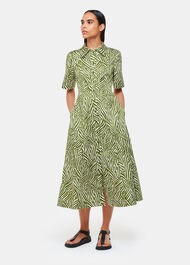 Linear Leaf Midi Dress