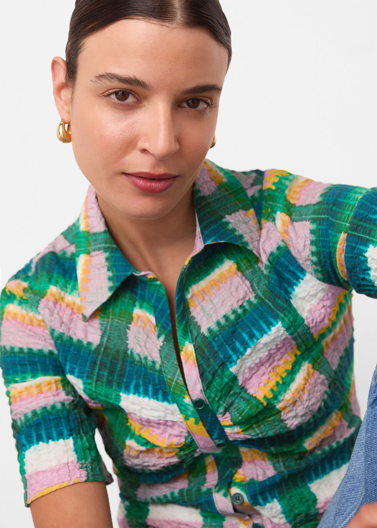 Checked Button Shirt