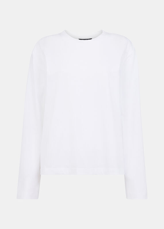 White Relaxed Long Sleeve Tee