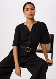 Petite Fiona Linen Button Jumpsuit