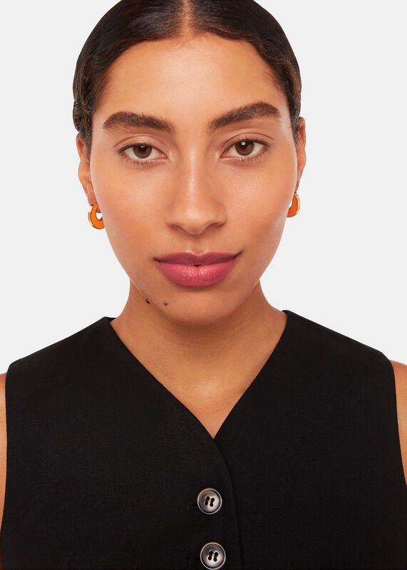 Pink Double Enamel Earring