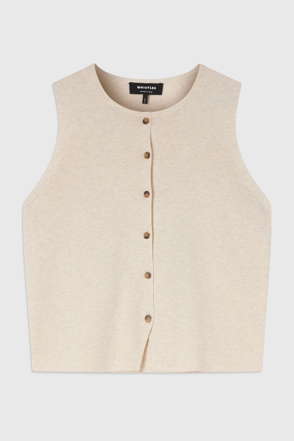 Oatmeal Lucy Button Front Knit Tank