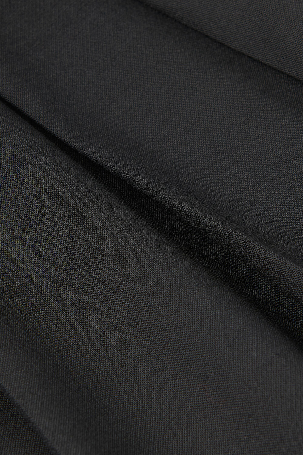 Black Wool Blend Pleated Kilt Skirt