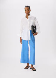 Elasticated Linen Crop Trouser
