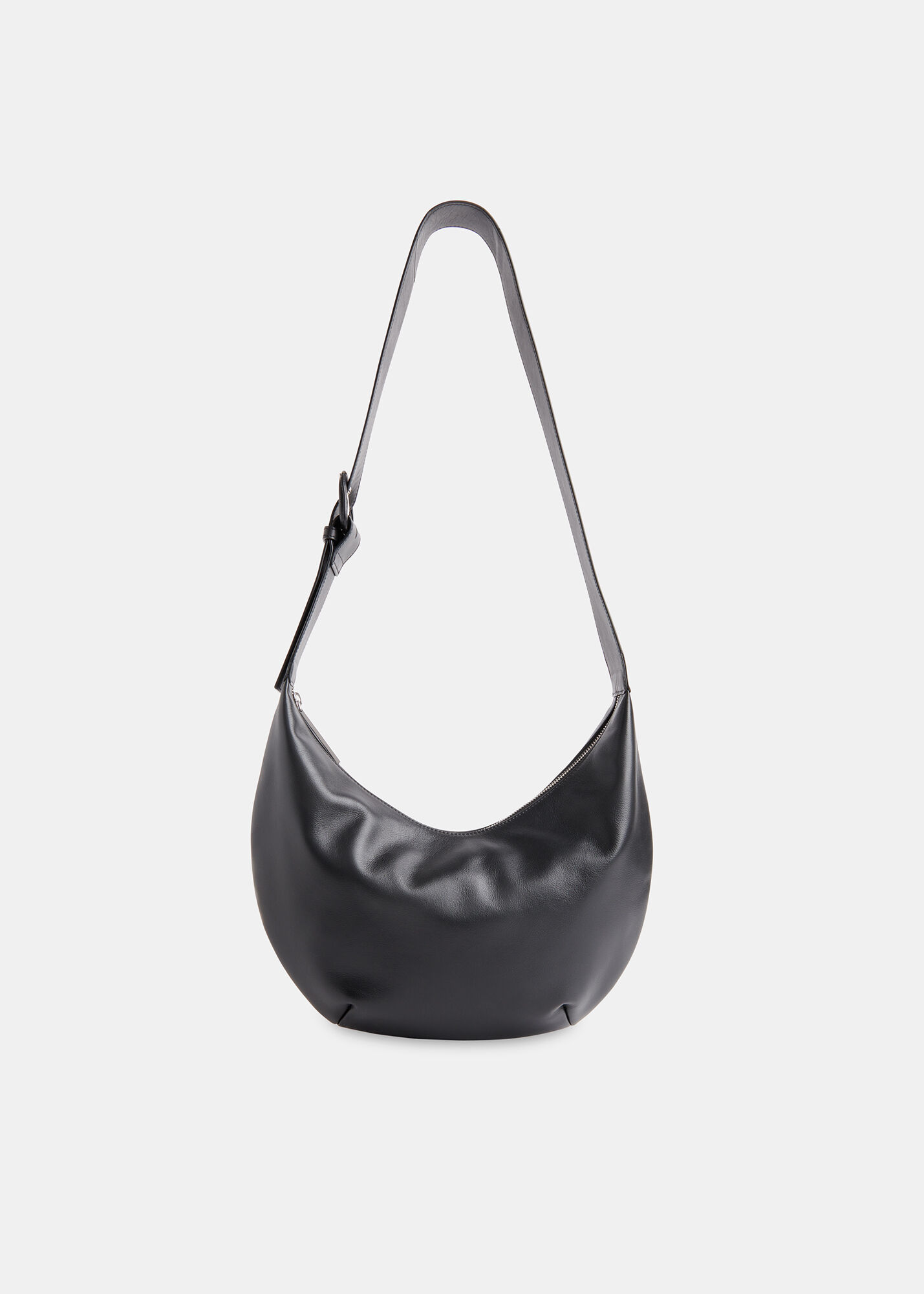 Black Sia Curved Crossbody Bag | WHISTLES | Whistles US |