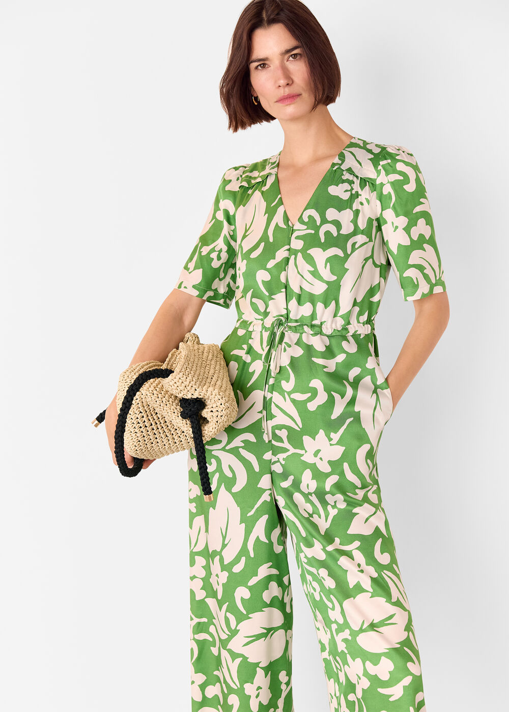 Floral Tie Waist Jumpsuit