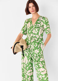 Floral Tie Waist Jumpsuit