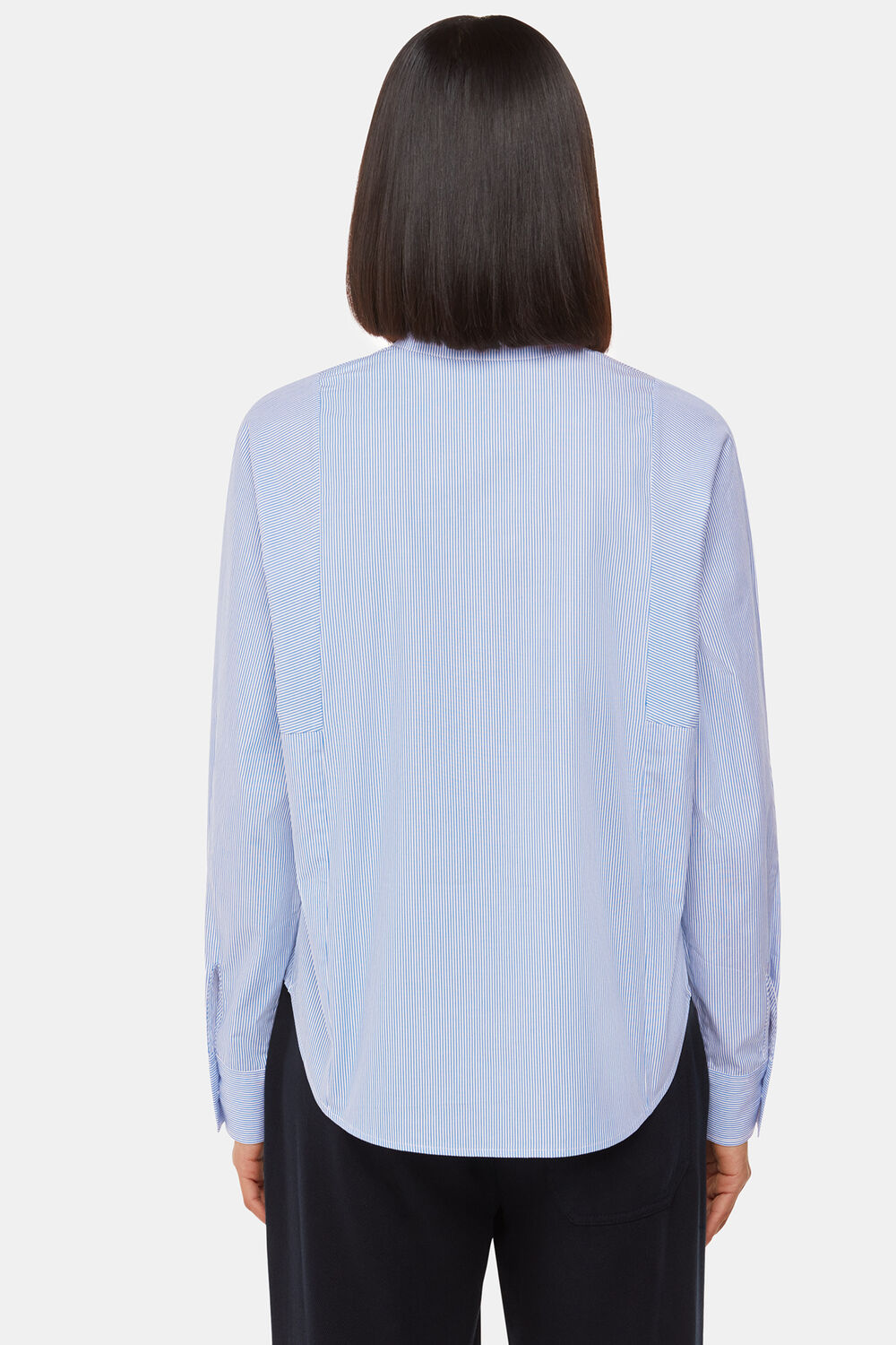 Stripe Grandad Collar Shirt