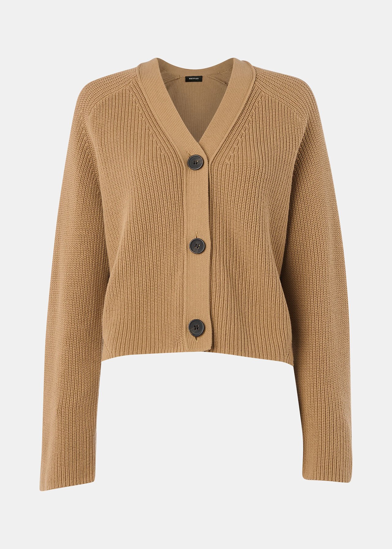 Whistles Camel Nala Cotton Cardigan Whistles Camel Nala Cotton Cardigan