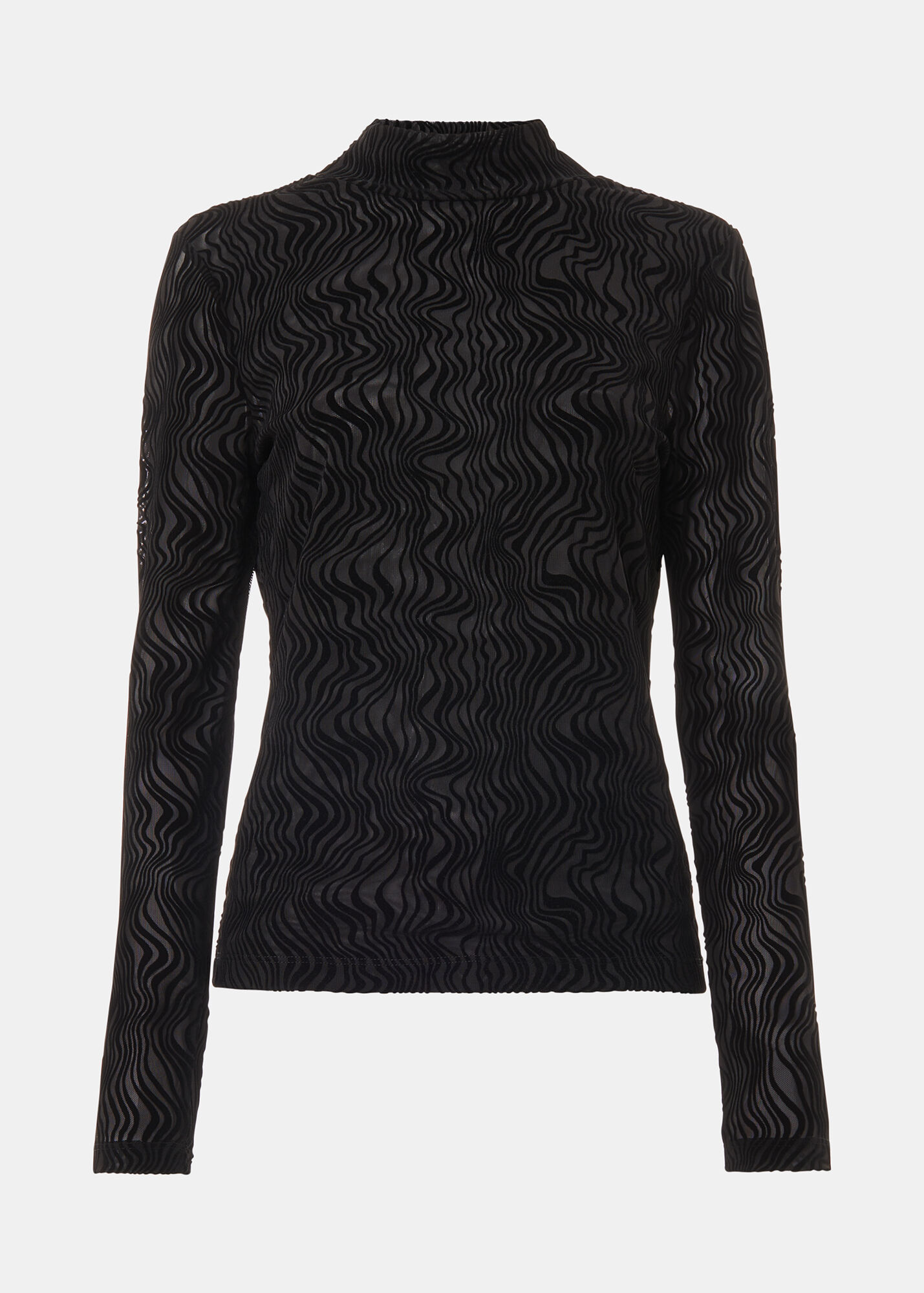Black Squiggle Mesh Top WHISTLES