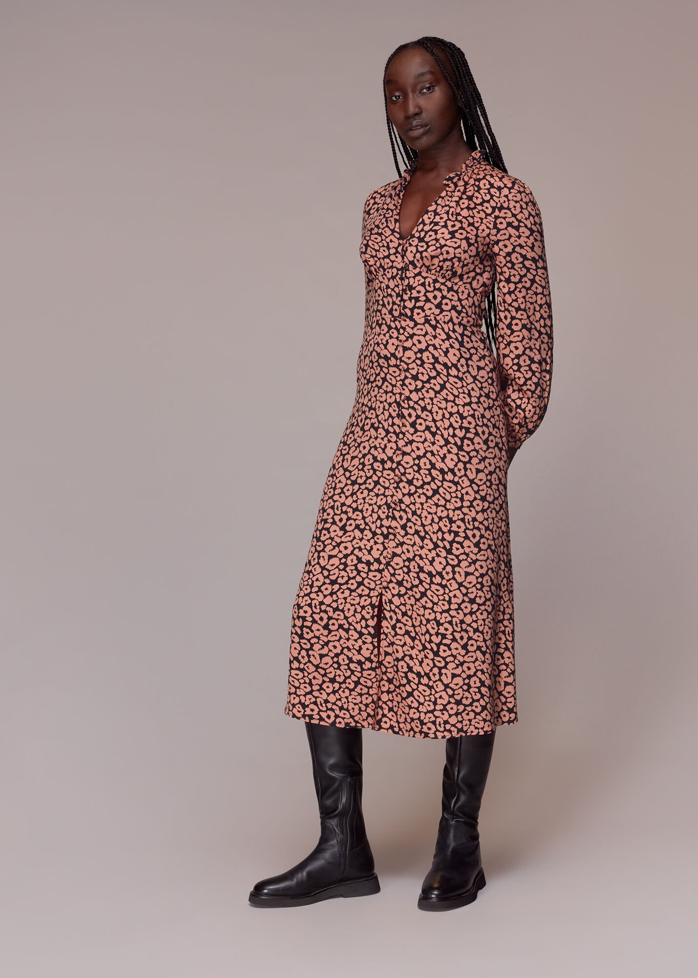 Whistles leopard shop dress