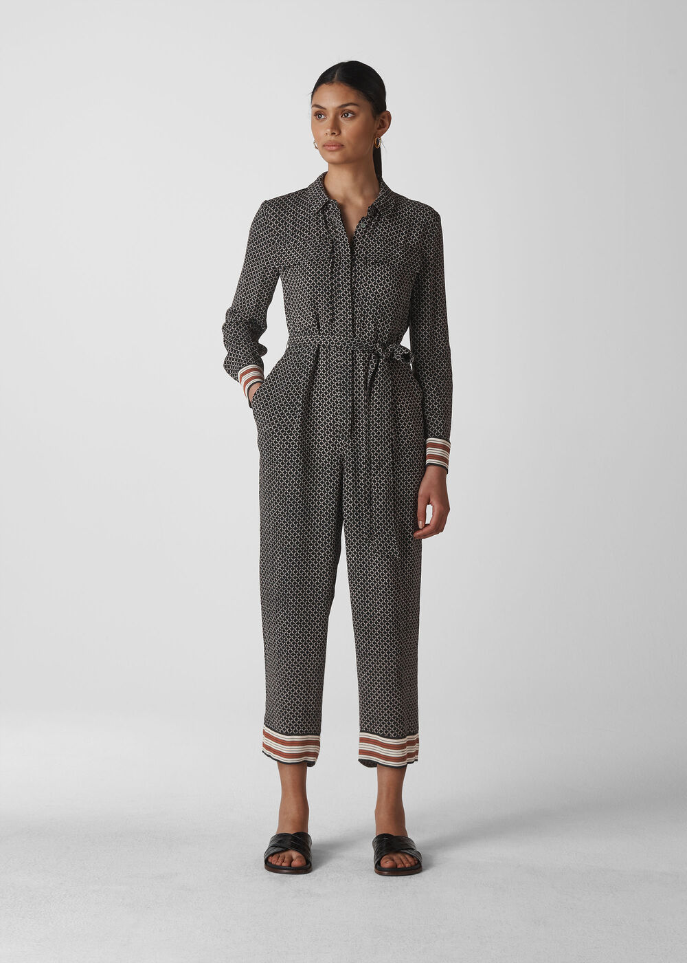 Foulard Stripe Print Jumpsuit Navy/Multi