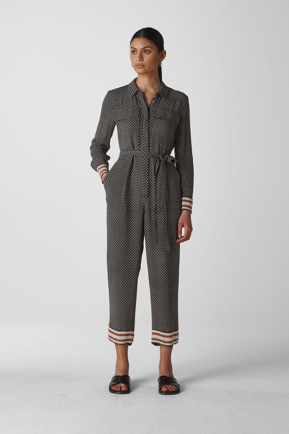 Foulard Stripe Print Jumpsuit Navy/Multi