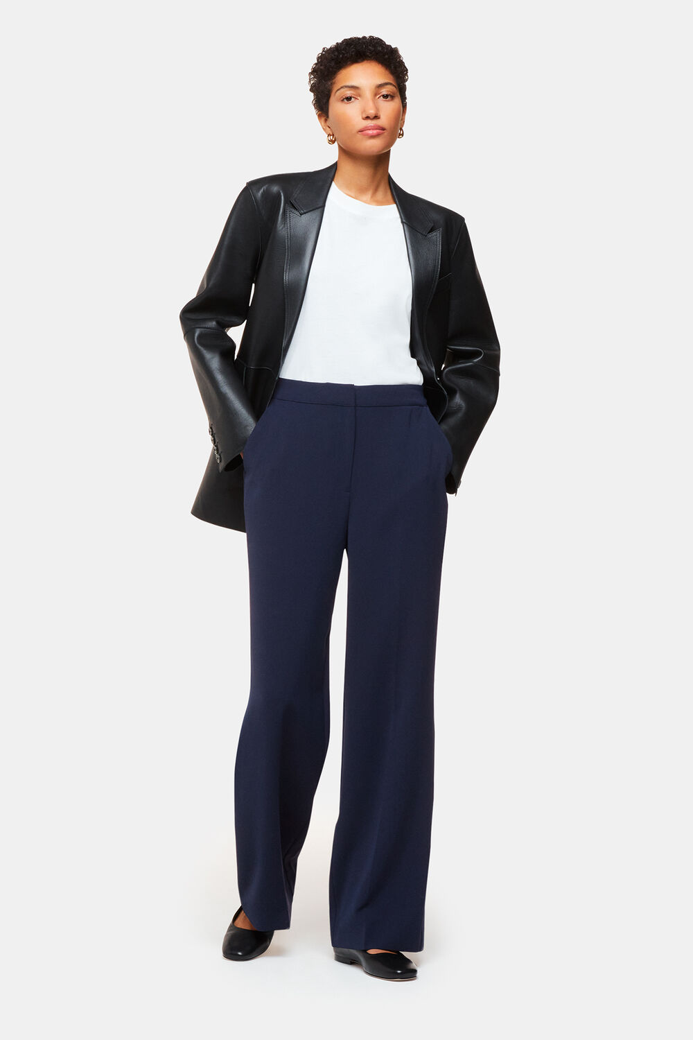 Navy Full Length Trouser