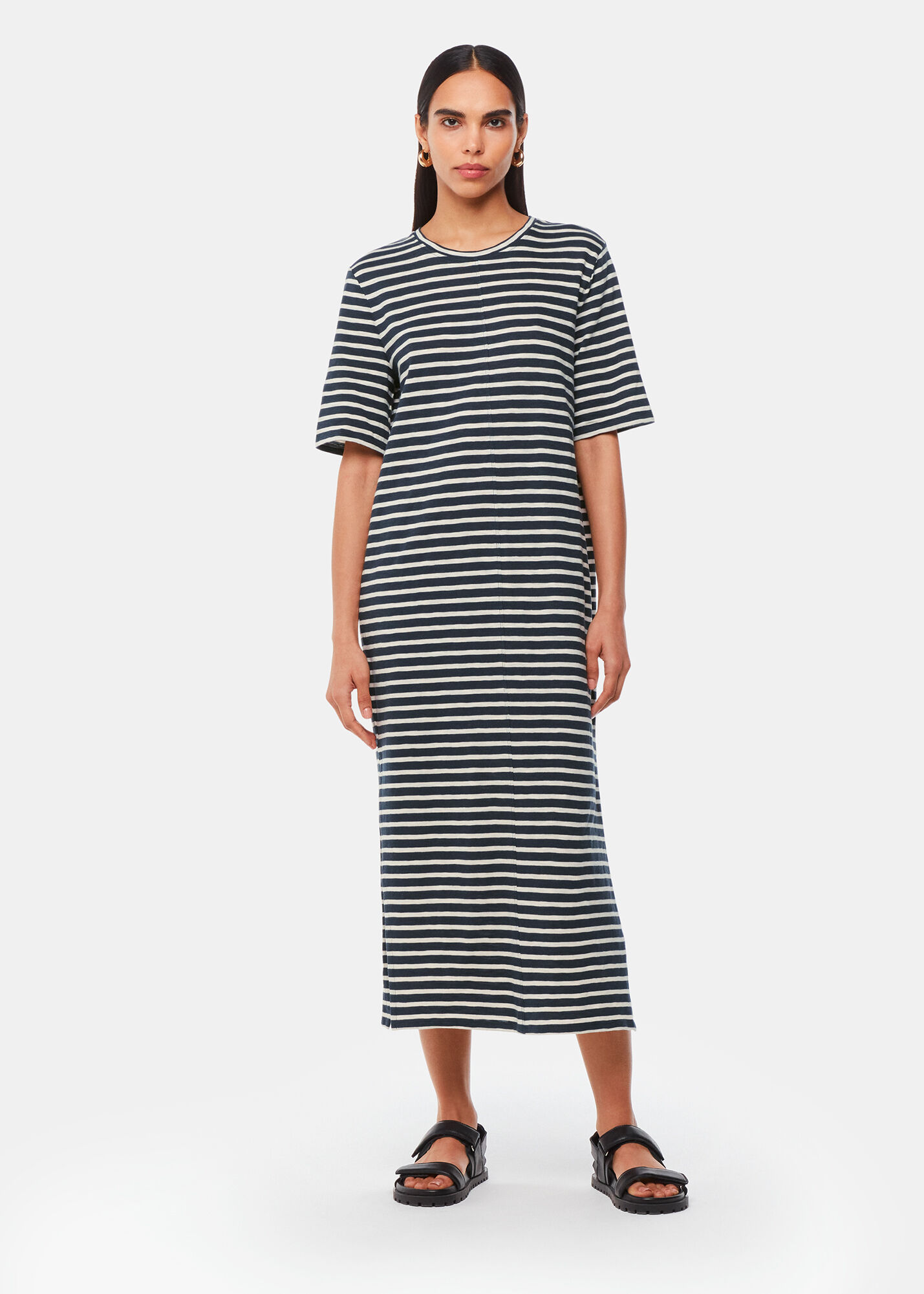 Striped jersey dress store