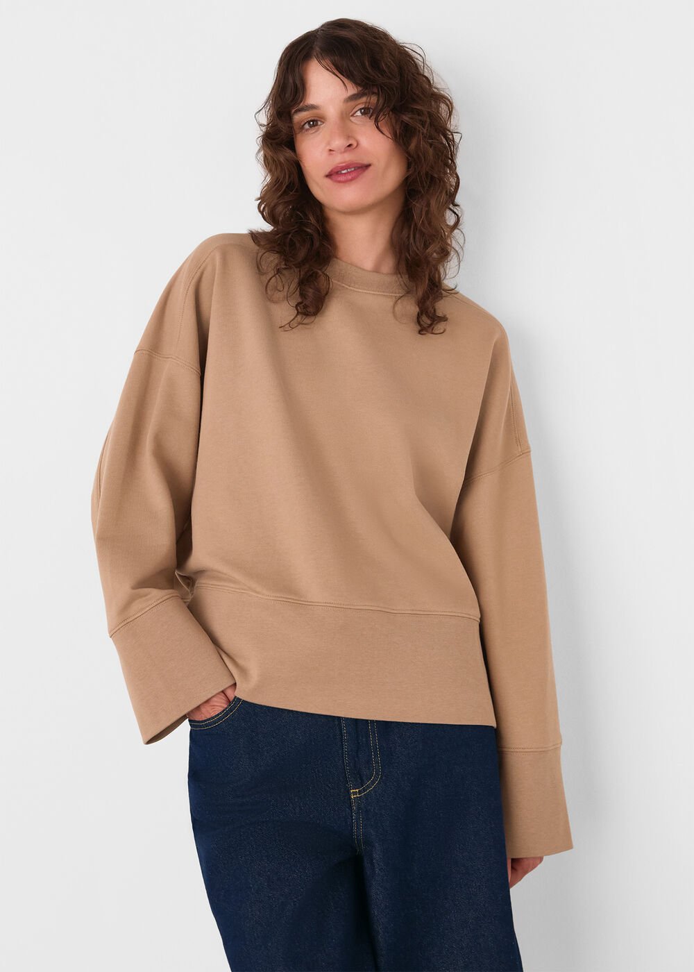 Rib Cuff Detail Jersey Sweat
